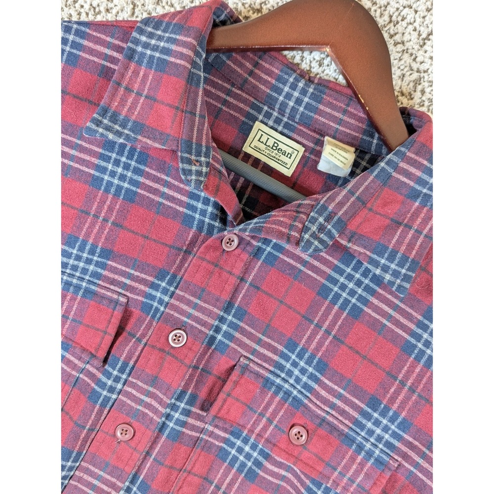 Vintage L.L. Bean Flannel Shirt Button Up Men's XL Multi Color Tartan Plaid